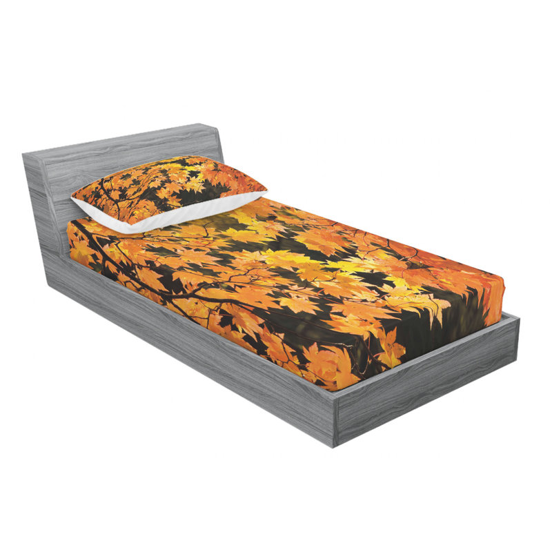 Microfiber Floral Sheet Set, Twin Sheet Set with Fitted Sheet