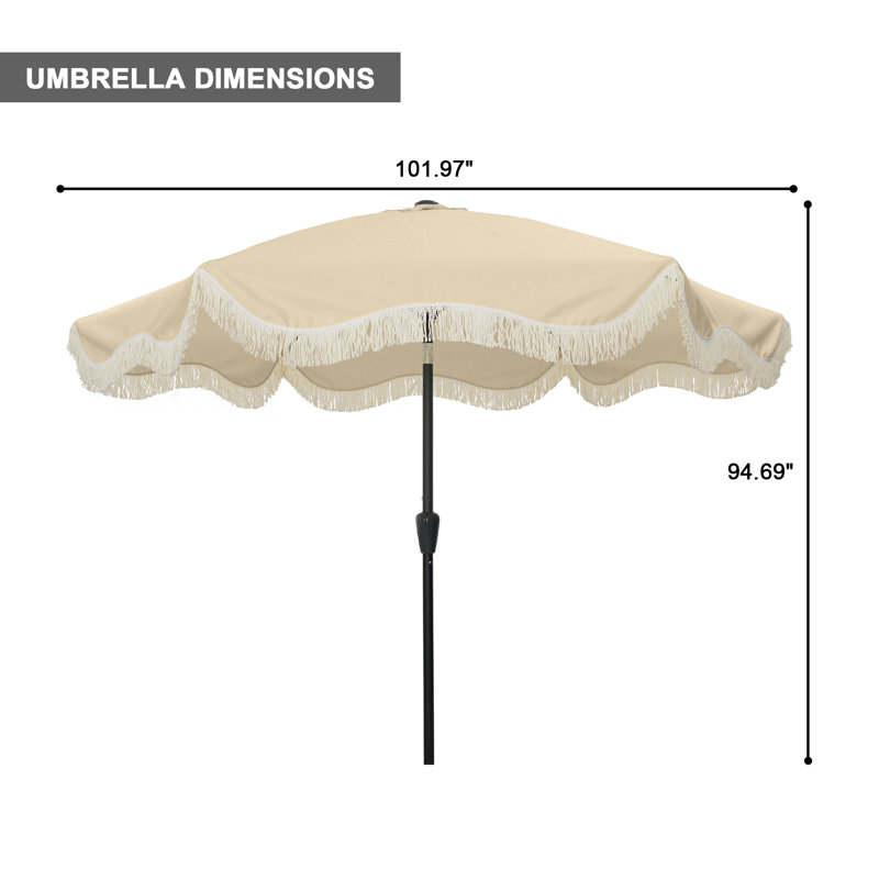 Parasol de marché inclinable 101,97 po Hasaam, Beige