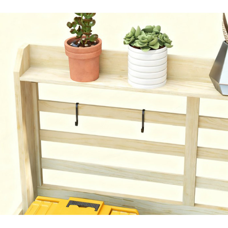 Table de rempotage en bois pour jardin extérieur avec tablettes de rangement et crochets latéraux | Idée de cadeau