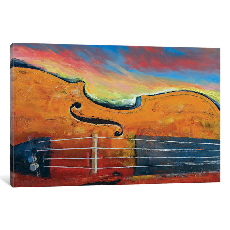 «Violin», reproduction d'art sur toile, H 8 po x l 12 po x P 0,75 po, Toile tendue, Pas de tapis