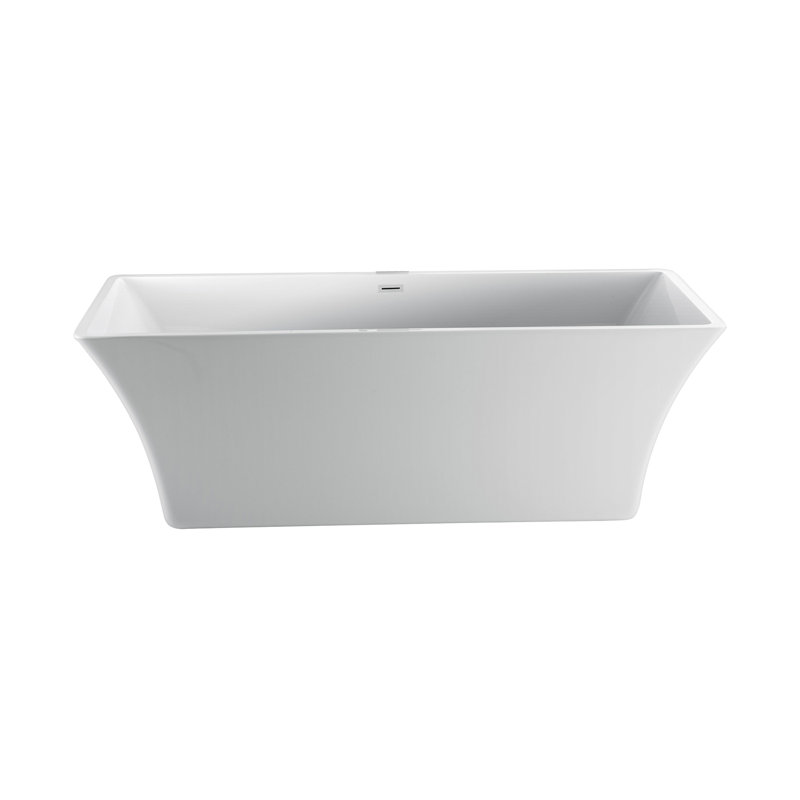Tara 59.5'' x 29'' Soaking Acrylic Bathtub, Polished Chrome
