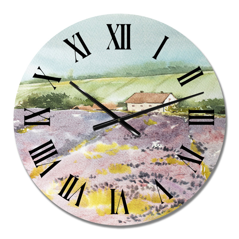 Horloge murale très grande, Petit, Rose clair / Vert