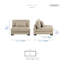 Chaise modulaire sans accoudoirs modulaire et contemporaine de 45 po avec revêtement en microfibre texturée, coussins réversibles et ressorts ensachés en mousse Tinashe-383626665