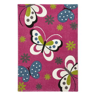 Leffel area rug Machine Woven Rectangle Pink