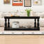 Table basse en bois rétro avec pieds en colonne et structure robuste-1234939624
