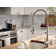 Moen Essie Pre-Rinse Spring Pull Down Single Handle Kitchen Faucet with Power Clean Technology and Soap Dispenser
