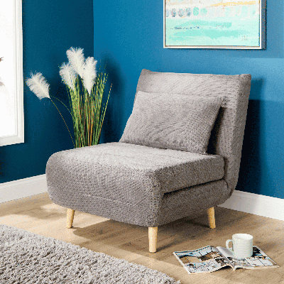 Lorena Clic Clac Upholstered Futon Sofa Bed Lounger Chair