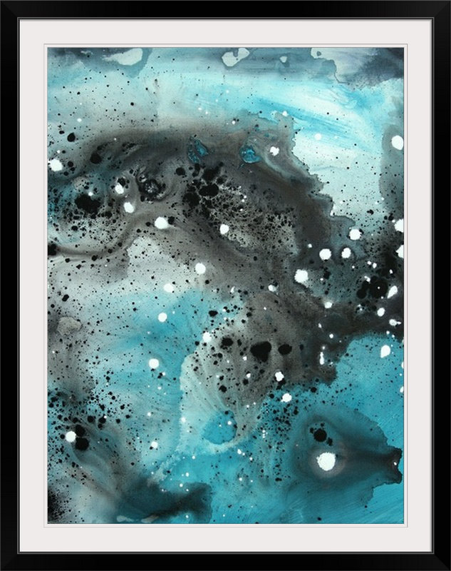 Reproduction d’art sur toile, "turquoise ecstasy" par megan duncanson, l 44 po x P 35 po x H 1 po, Cadre noir