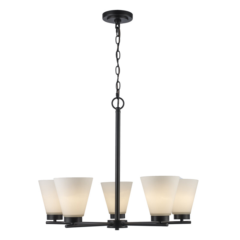 5 - Light Dimmable Empire Chandelier, Black
