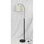 Lampe sur pied en noyer de 160 cm avec bras déporté, abat-jour réglable, finition laiton et ampoule DEL tricolore-1641828406
