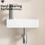 Lavabo encastré en céramique 14,95 po x 6,94 po x 3,6 po avec raccords argentés, idéal pour les petites salles de bain et le drain de vasque en porcelaine de conception minimaliste, installation facile