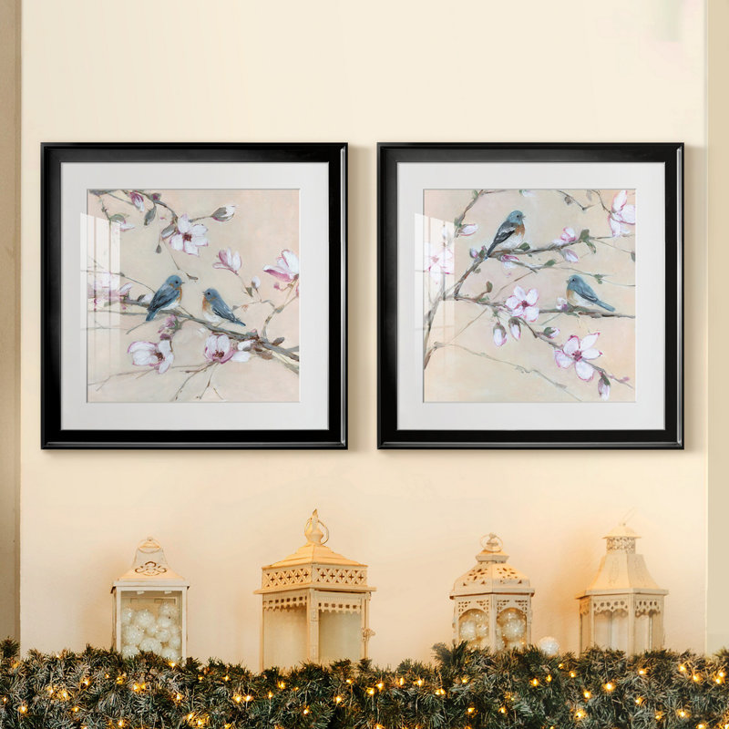 «Sweet Sounds of Summer I», ensemble de 2 reproductions d'art encadrées, H 17,5 po x l 35 po x P 1,5 po, Papier encadré noir