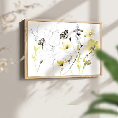 Fleurs sauvages et contour I - reproduction encadrée - réaménageable