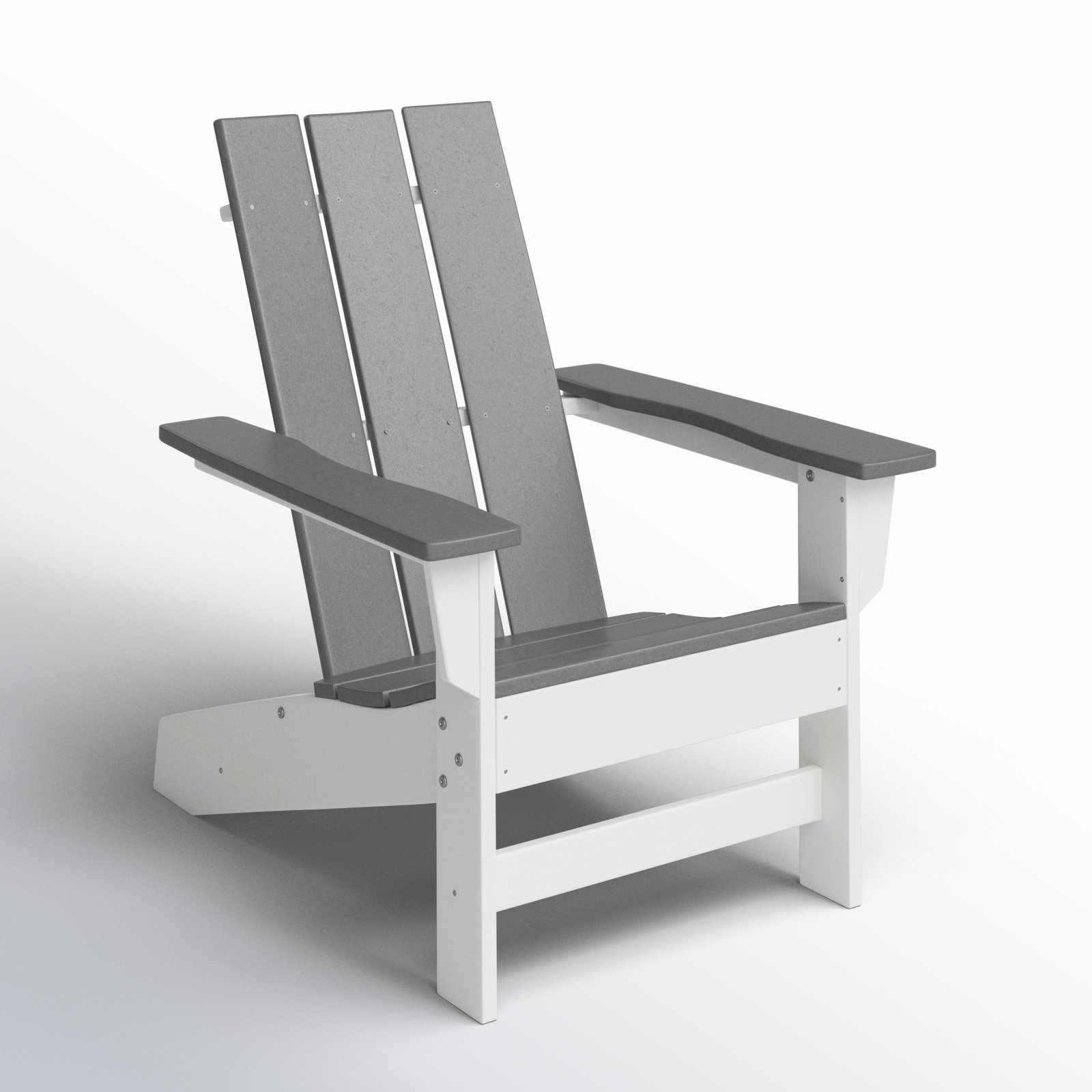 Ratcliff All-Weather HDPE Adirondack Chair, White/Light Gray