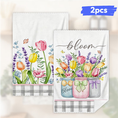 Serviettes de cuisine en microfibre JYK, linges à vaisselle réutilisables absorbants, décoratifs résistants à la décoloration, 16 po x 24 po, rose Mason
