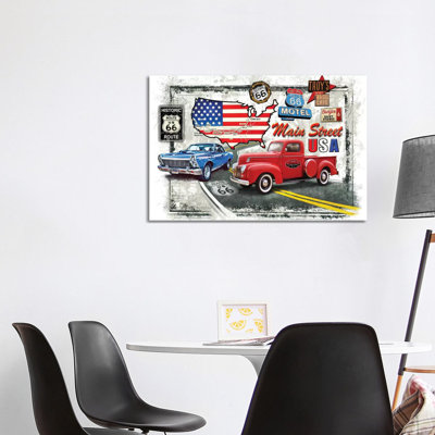 Nostalgic America Cars by Greg & Company - Wrapped Canvas Painting