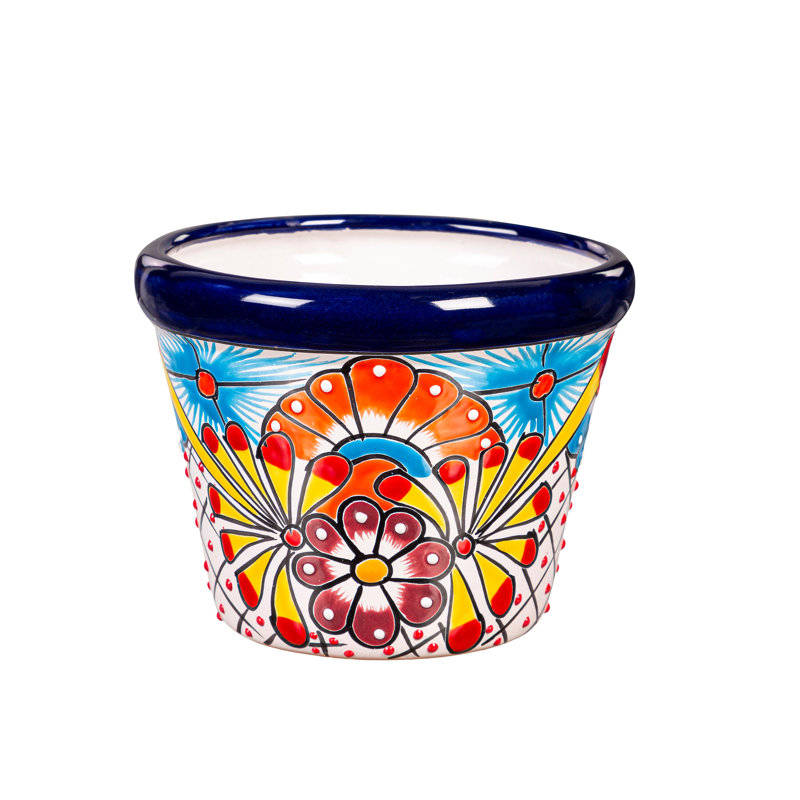 Talavera Planter Multicolor Large, H 6,00 po x l 8,00 po x P 8,00 po