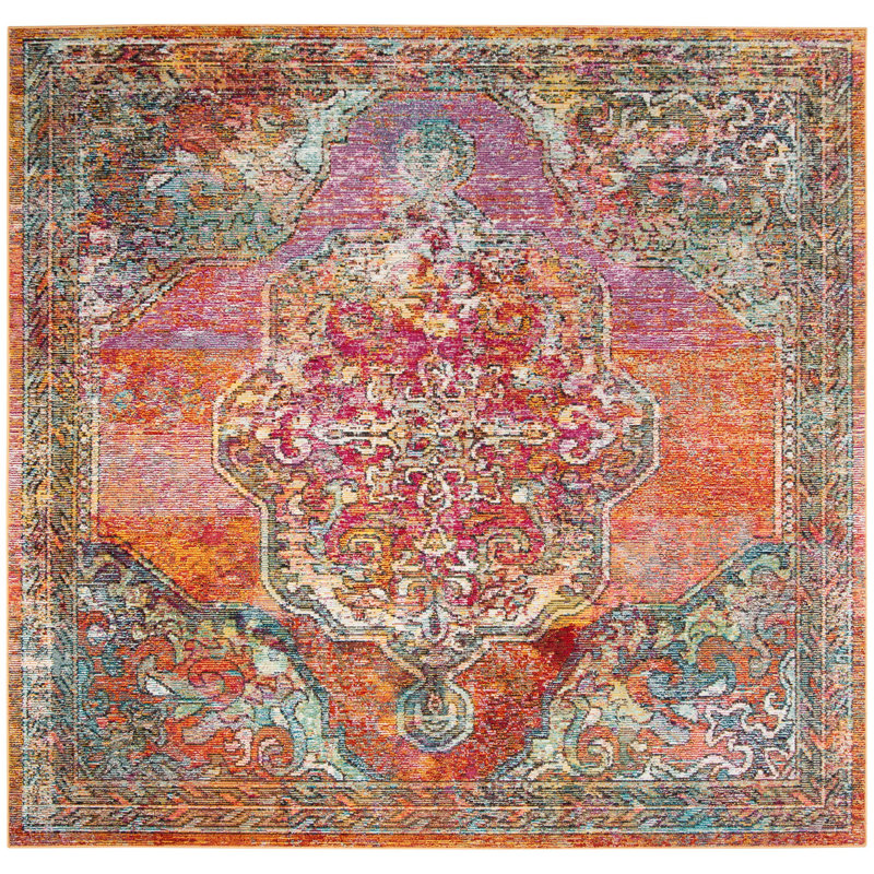 Jara Crystal Performance Oriental Rug, Square 7'