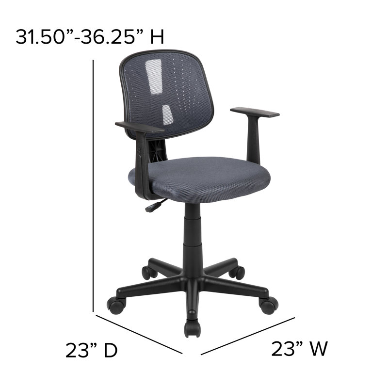 Contemporary Mid-Back Mesh Swivel Task Chair with Pivot Back in Gray