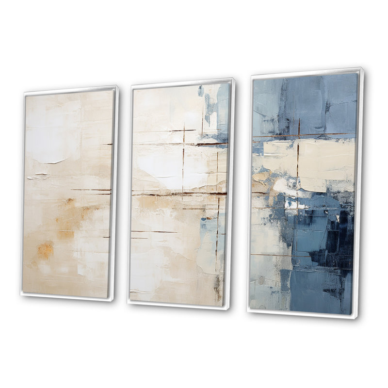 «Simplicity Winter Dream - Winter Landscape», ensemble de reproduction d'art mural, Cadre flottant blanc