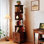 Bibliothèque rotative, bibliothèque d'angle à 5 niveaux avec tiroir à 360 degrés pour les petits espaces, étagère de rangement sur pied, bibliothèque étagère en bois pour chambre à coucher, salon (WALNUT)