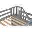 Lit mezzanine simple avec bureau et double rangement gris pour les espaces reconnaissables