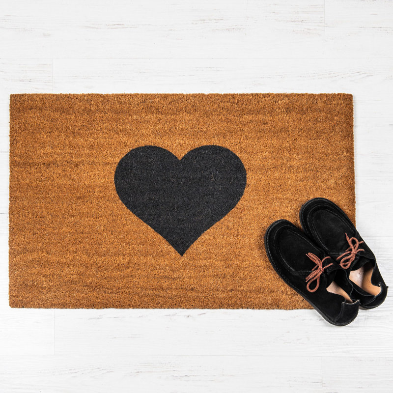Havens Non-Slip No Pattern Doormat, Heart, 40 x 70 cm
