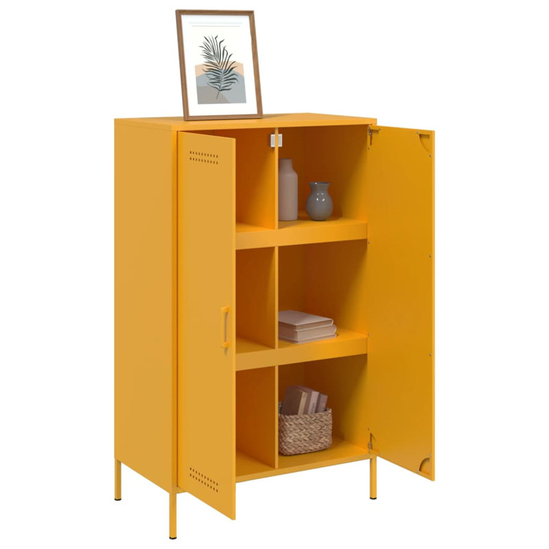 Storage Cabinet, Mustard Yellow