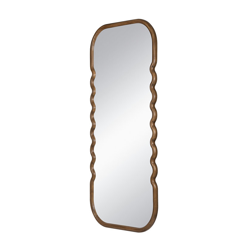 Miroir surdimensionné en bois 31,4 x 1,4 x 74 po avec cadre brun unique