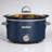 4 Quart Slow Cooker and Mini Food Warmer with 3 Heating Settings, Removable Ceramic Pot, Glass Lid, Stainless Steel, Blue