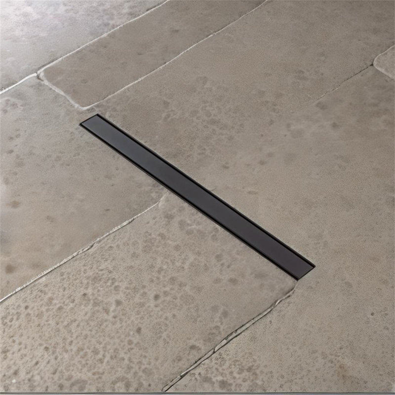 Drain de douche 28 po, Noir mat