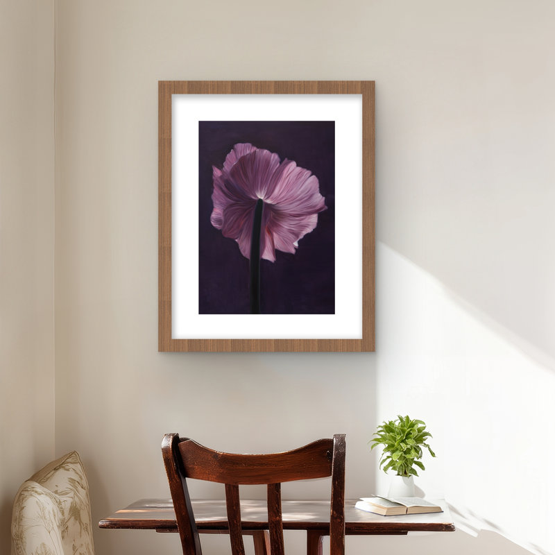 Pétales mauves - impression botanique encadrée pour la décoration intérieure