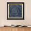 Formes abstraites à motif de cercle géométrique bleu marine encadrées sur papier-91356254
