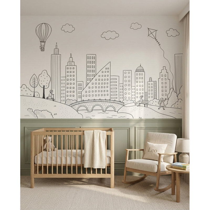 Papier peint montgolfière amovible, 160 po x 108 po, Peler et coller