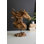  Sculpture tête de cheval en teck avec base en fer - 30 po de hauteur, décor rustique