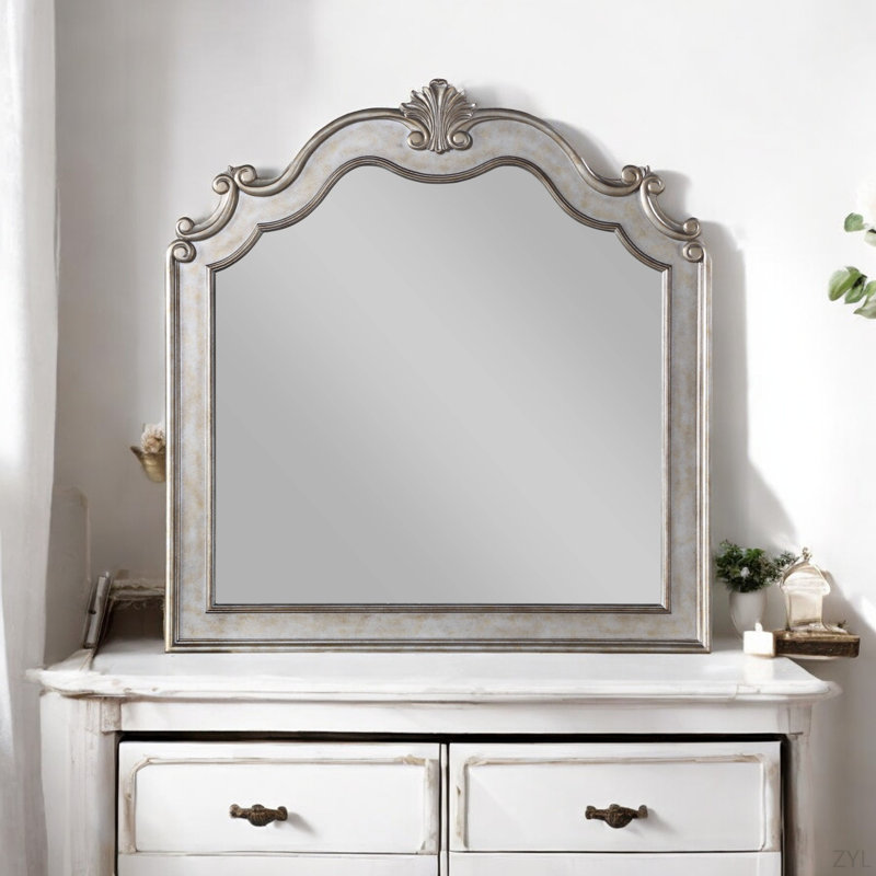 Miroir à finition champagne antique