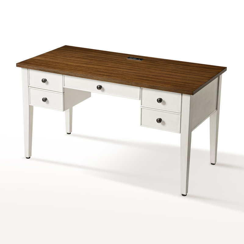 Bureau d'écriture Modern Farmhouse avec rangement et puissance intégrée
