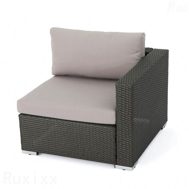Fauteuil de patio droit Gry + Alu, Gris/argent