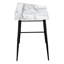 Bureau d'ordinateur Elsa à finition blanche avec rehausse et pieds en métal noir, H 33,8 po x l 46,96 po x P 23,55 po