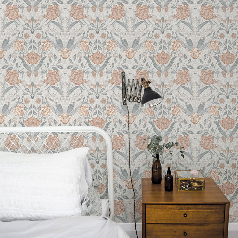 Bryanna 10.05m x 53cm Matte Wallpaper Roll, Grey