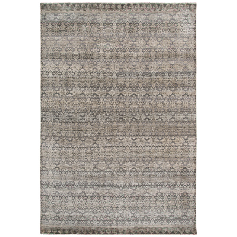 Tapis oriental en fer noué à la main Buttonwillow, Rectangle de 10 pi x 14 pi