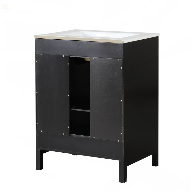 Meuble-lavabo 24 po avec lavabo, Noir