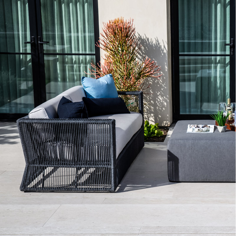 Milano Outdoor 3 - Seat Patio Sofa, Echo Ash Sunbrella®