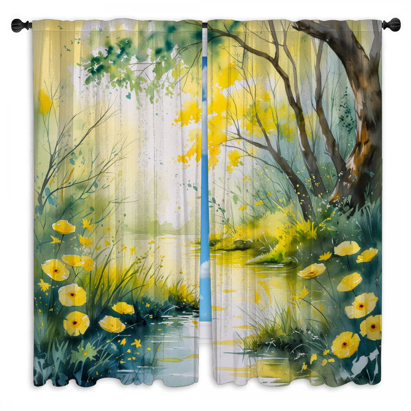 Rideaux de fenêtre Springtime, 56 po x 76 po - 2 panneaux, Transparent