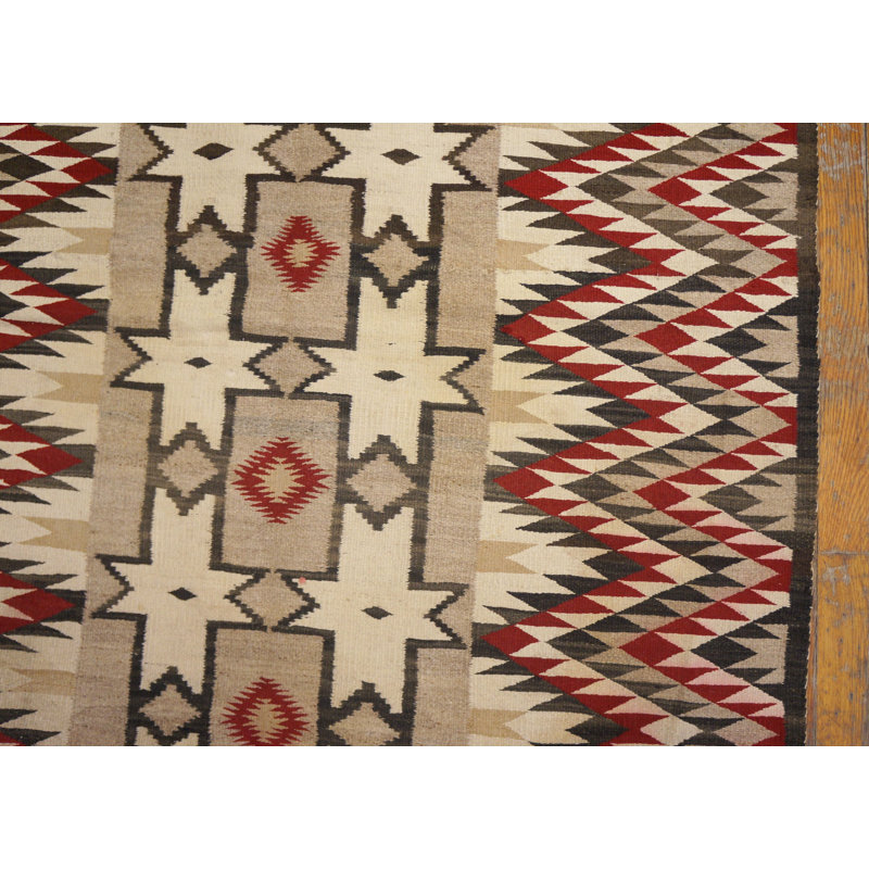 Wool Small Scatter Size Rectangle American Navajo Gray Flat Weave Antique 1920s Rug