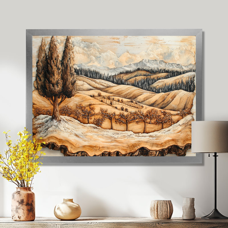 Dalke - vignoble, art mural, H 34 po x l 44 po, Reproduction encadrée d'une seule photo, Argent argent