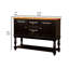 Mobilier de salle à manger en bois massif noir et chêne antique