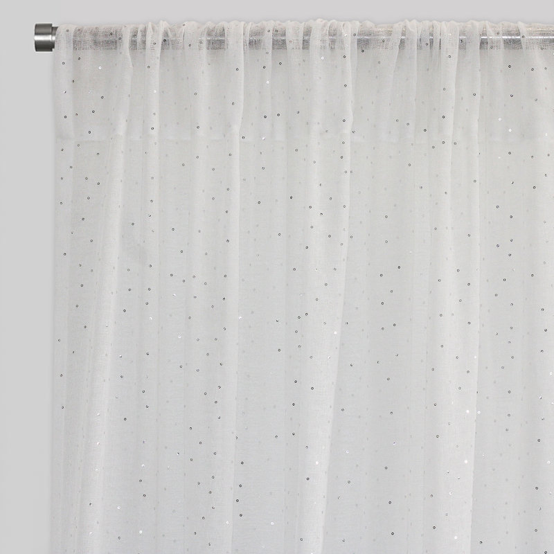 Polak Sheer Curtain, Ivory, 54" W x 96' L