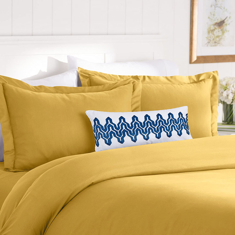 Ensemble de housse de couette en microfibre, Or, Housse de couette très grand + 2 très grandes ta