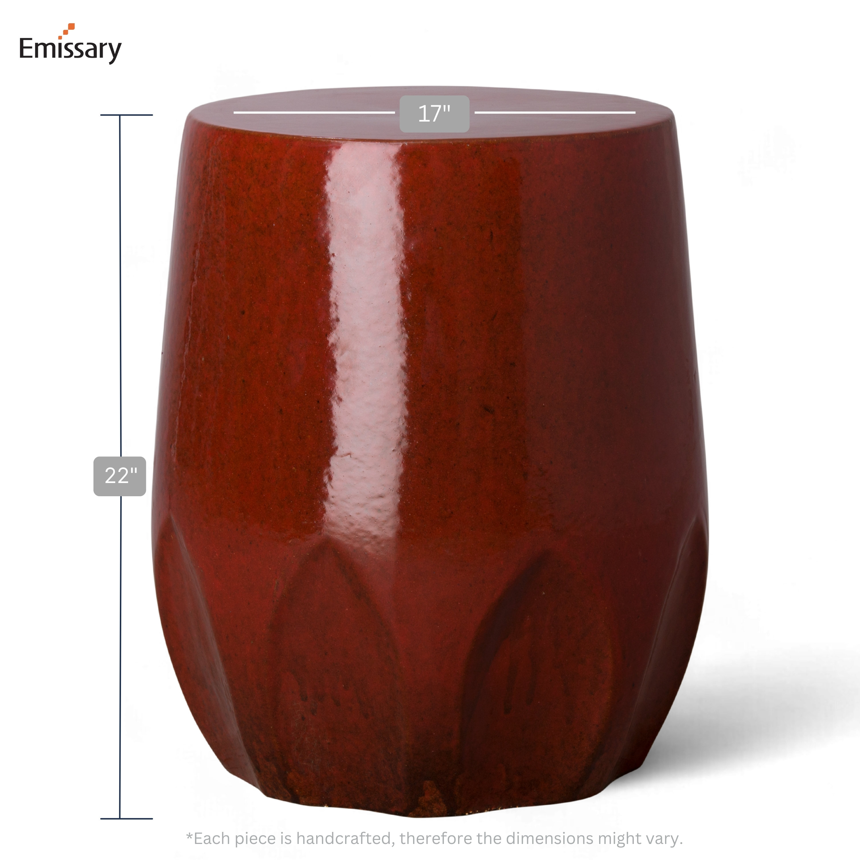 Red Barrel Studio® LARGE CAYLX STOOL, TROPICAL RED 17X22